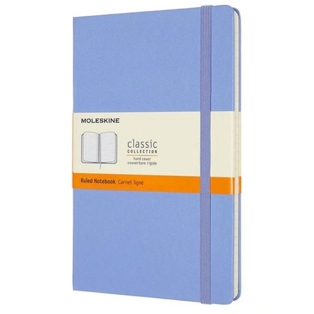 ♥️BUY 5 GET 3 FREE  Moleskine Classic Notebook, Large, Ruled, Hydrangea Blue